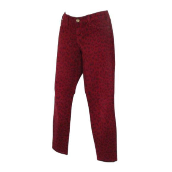 CURRENT/ELLIOT Jeans, 26, Stiletto/Ankle, Leopard, Blood/Red, Low Rise - Picture 4 of 13